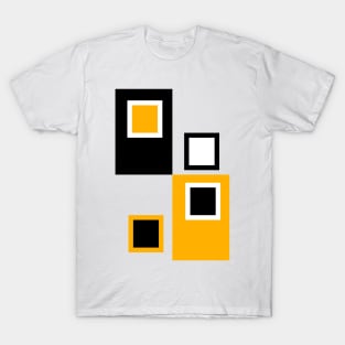 Orange, black and white abstract T-Shirt